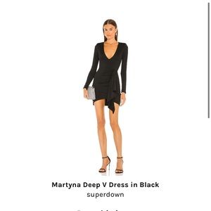 Revolve deep v dress black